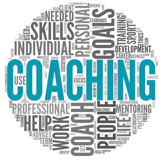 Graphic with multiple words to include Coaching terms